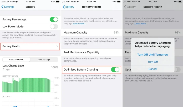Enable Optimized Battery Charging